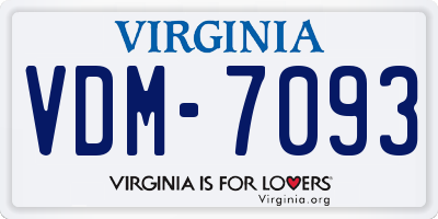 VA license plate VDM7093
