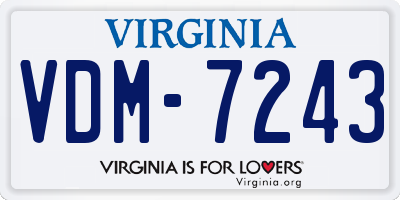 VA license plate VDM7243