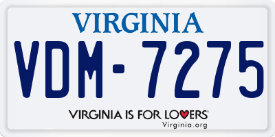 VA license plate VDM7275