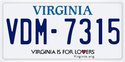 VA license plate VDM7315