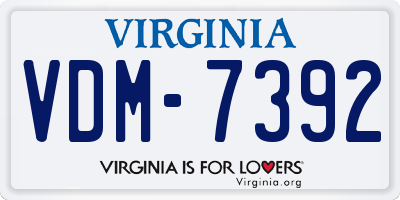 VA license plate VDM7392