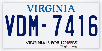VA license plate VDM7416
