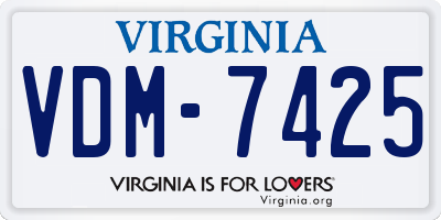 VA license plate VDM7425