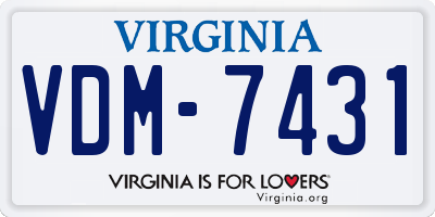 VA license plate VDM7431