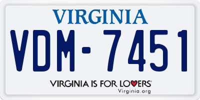 VA license plate VDM7451