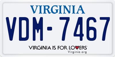 VA license plate VDM7467