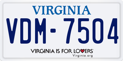 VA license plate VDM7504