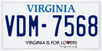 VA license plate VDM7568