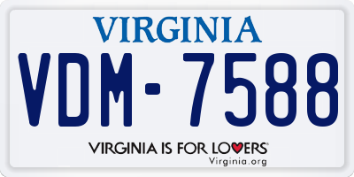 VA license plate VDM7588