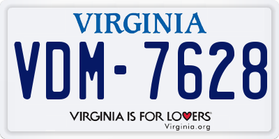 VA license plate VDM7628