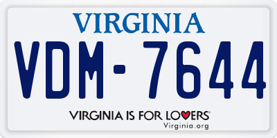 VA license plate VDM7644
