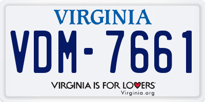 VA license plate VDM7661