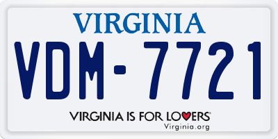 VA license plate VDM7721