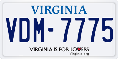 VA license plate VDM7775
