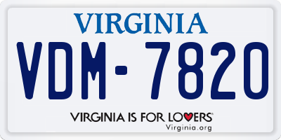 VA license plate VDM7820