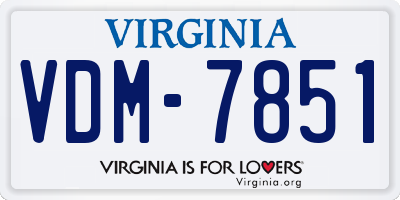 VA license plate VDM7851
