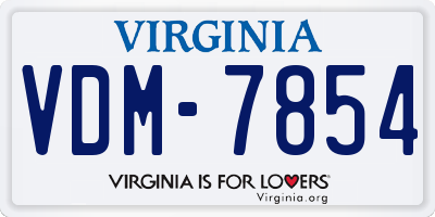 VA license plate VDM7854