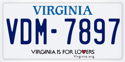 VA license plate VDM7897