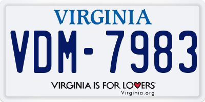 VA license plate VDM7983