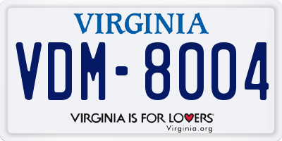 VA license plate VDM8004