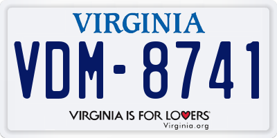 VA license plate VDM8741