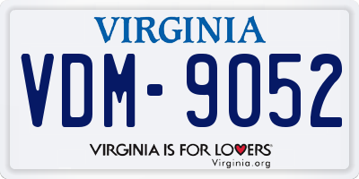 VA license plate VDM9052