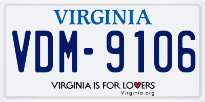 VA license plate VDM9106