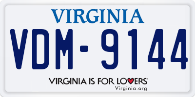 VA license plate VDM9144