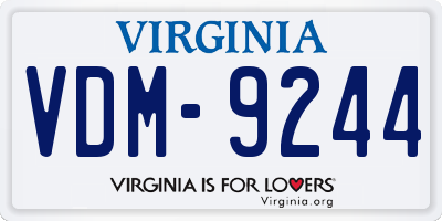 VA license plate VDM9244