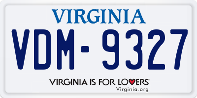 VA license plate VDM9327