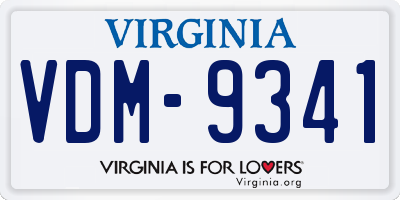 VA license plate VDM9341