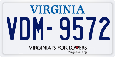 VA license plate VDM9572