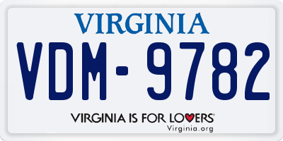 VA license plate VDM9782