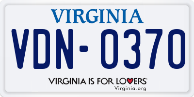 VA license plate VDN0370