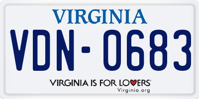 VA license plate VDN0683