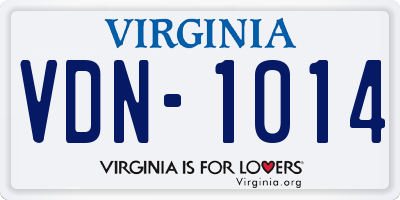 VA license plate VDN1014