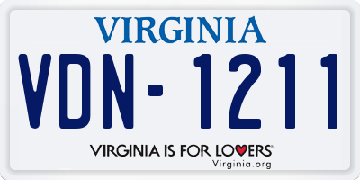 VA license plate VDN1211