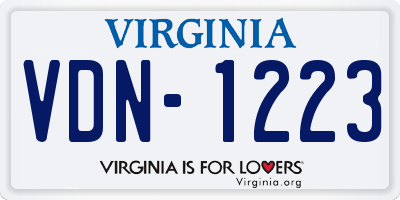 VA license plate VDN1223
