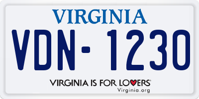VA license plate VDN1230