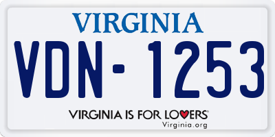 VA license plate VDN1253