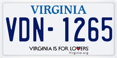 VA license plate VDN1265