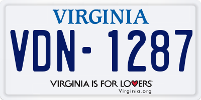 VA license plate VDN1287