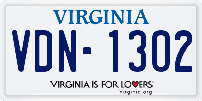 VA license plate VDN1302