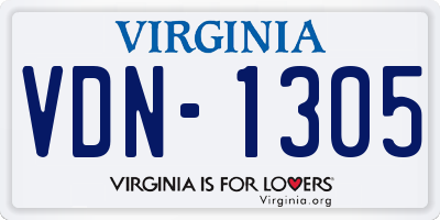 VA license plate VDN1305