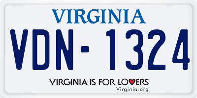 VA license plate VDN1324