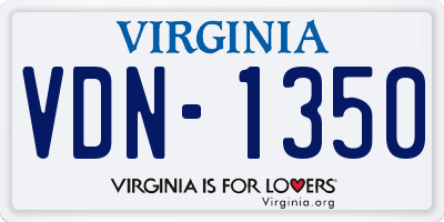 VA license plate VDN1350