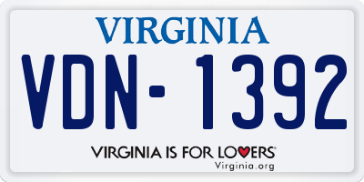 VA license plate VDN1392