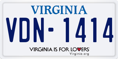 VA license plate VDN1414