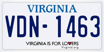 VA license plate VDN1463