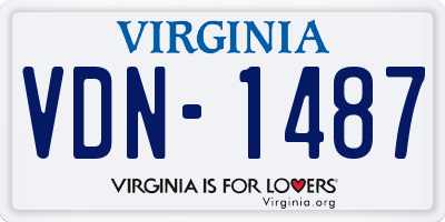 VA license plate VDN1487